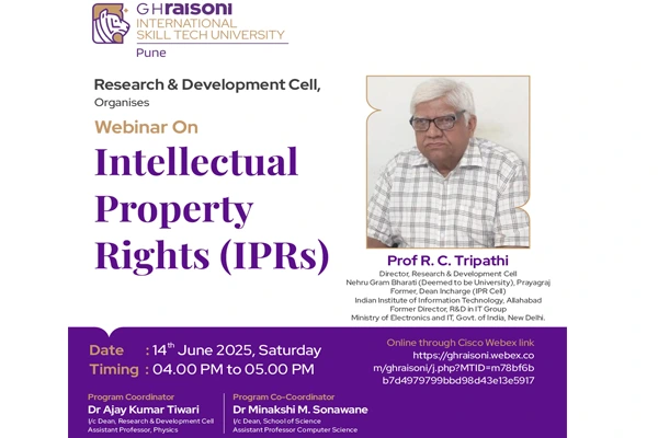 Research & Development Cell,Organises Webinar On Intellectual
                                    Property Rights | GHRISTU Pune
