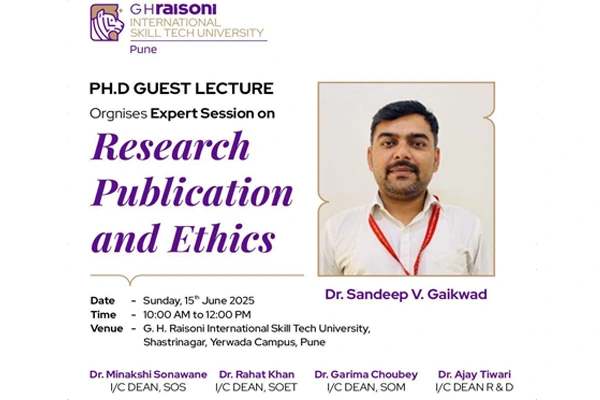 PH.D Guest Lecture Organises Expert Session on Research
                                    Publication and Ethics | GHRISTU Pune